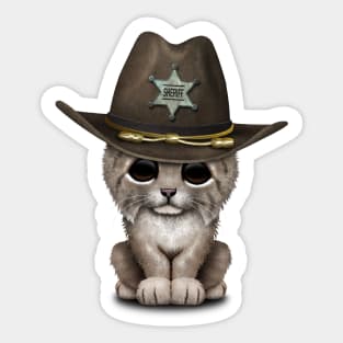 Cute Baby Lynx Cub Sheriff Sticker